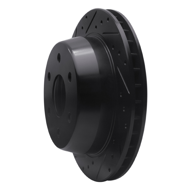 Cadillac Escalade EXT Brake Rotor (1) - Rear Left - R1 Concepts - Drilled & Slotted - Black - `00-`14